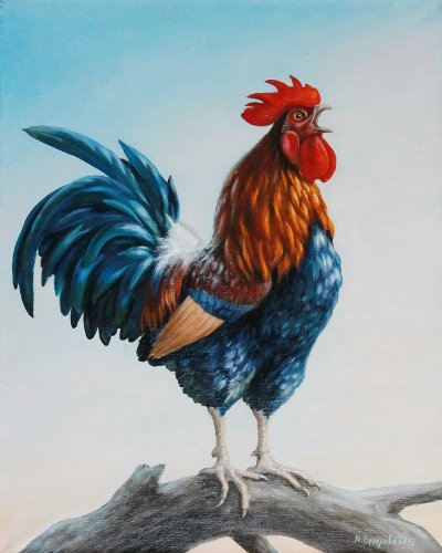Марина Ефремова. Картина Петух. 2012. Холст, масло. 50х40