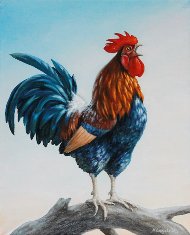 Марина Ефремова. Картина Петух. 2012. Холст, масло. 50х40
