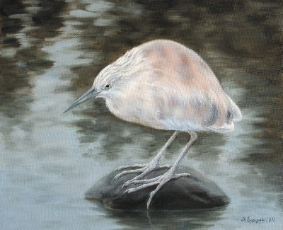 Марина Ефремова. Картина Египетская цапля. 2011. Холст на оргалите, масло. 40х50