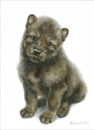 Марина Ефремова. Картина Серый волк зубами щёлк. 2011. Холст на оргалите, масло. 35х29