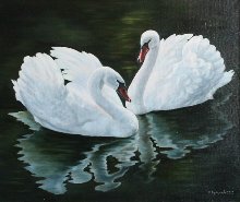 Марина Ефремова. Картина Белые лебеди. 2012. Холст, масло. 50х60
