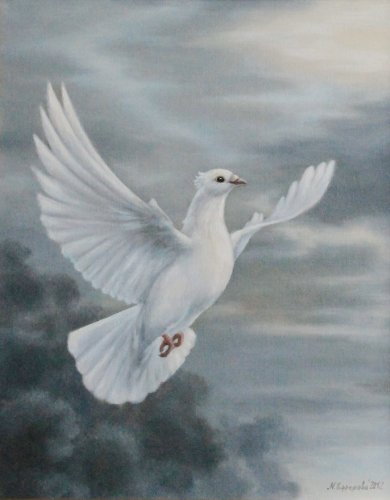 Марина Ефремова. Картина Взлёт (голубь). 2012. Холст, масло. 45х35