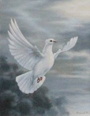 Марина Ефремова. Картина Взлёт (голубь). 2012. Холст, масло. 45х35