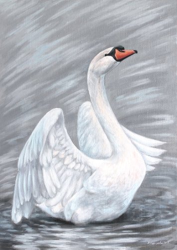 Марина Ефремова. Картина Белый лебедь. 2012. Холст, масло. 70х50